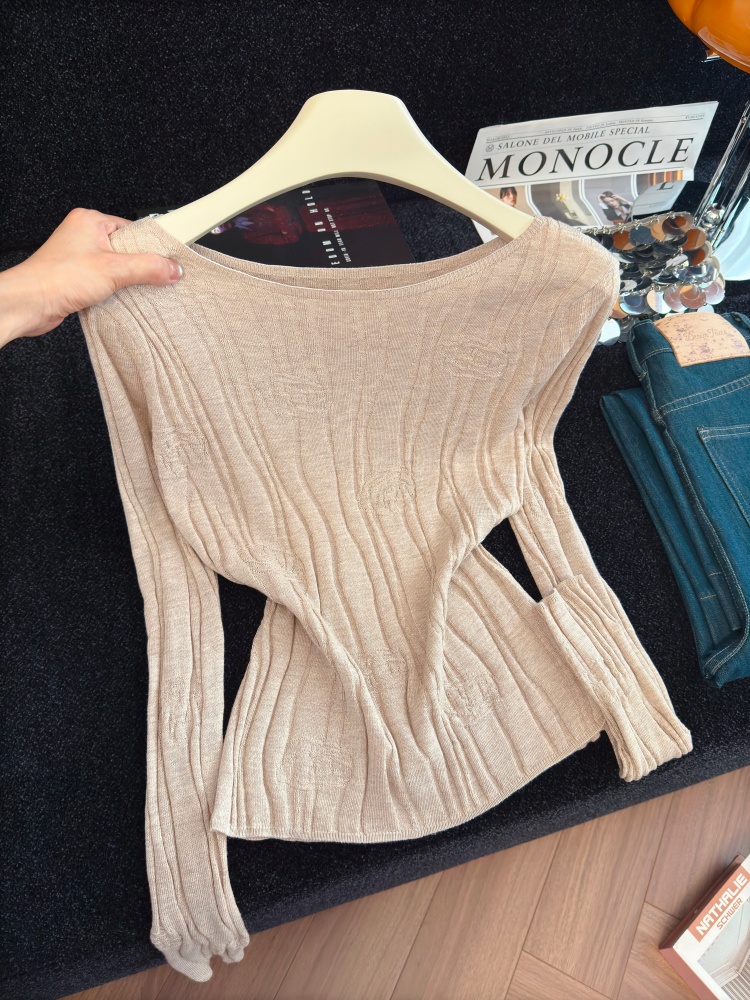 Women's Rose Knit Long Sleeve Sweater Retro Style Pullover Top - Image 2