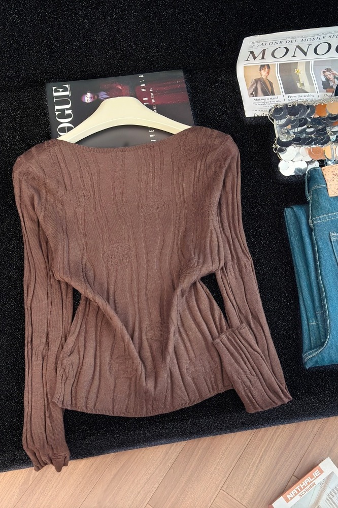 Women's Rose Knit Long Sleeve Sweater Retro Style Pullover Top - Image 5